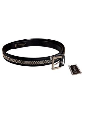 Vintage Gianni Versace Black Leather Belt Silver Chain Size 100 40 NWT